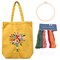 Canvas Tote Bag Embroidery Kit with Pattern for Beginners, Arts and DIY Crafts Kits for Adults, Include Instructions Embroidery Bag, Embroidery Hoops, Color Threads and Tool (Yellow)